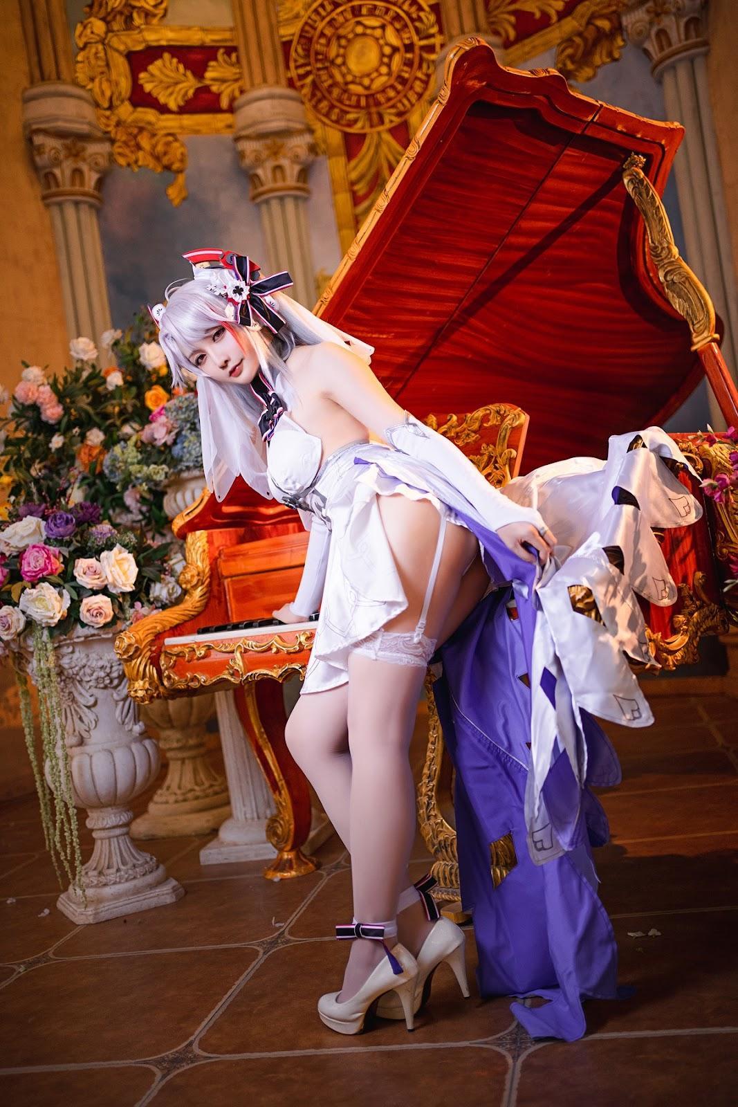 Cosplay 星之迟迟Hoshilily 秘密花园 欧根婚纱(14)