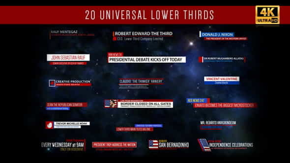 Universal Lower Thirds - VideoHive 19432267