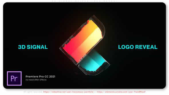 3D Signal Glitch Logo Reveal - VideoHive 51922229