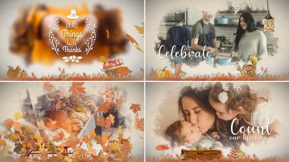 Thanksgiving Watercolored Slideshow - VideoHive 24971366