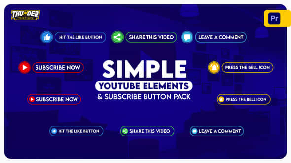 Simple Youtube Elements And Subscribe Button Pack - VideoHive 36153588