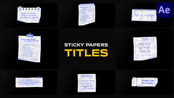 Sticky Papers Titles For After Effects - VideoHive 48823451