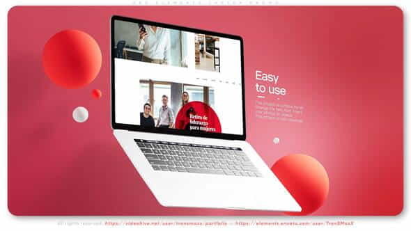 Red Elements Laptop Mockup Promo - VideoHive 36557182
