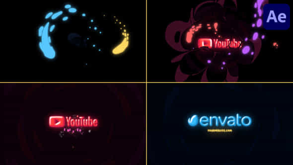 Neon Drops Logo For After Effects - VideoHive 53629285