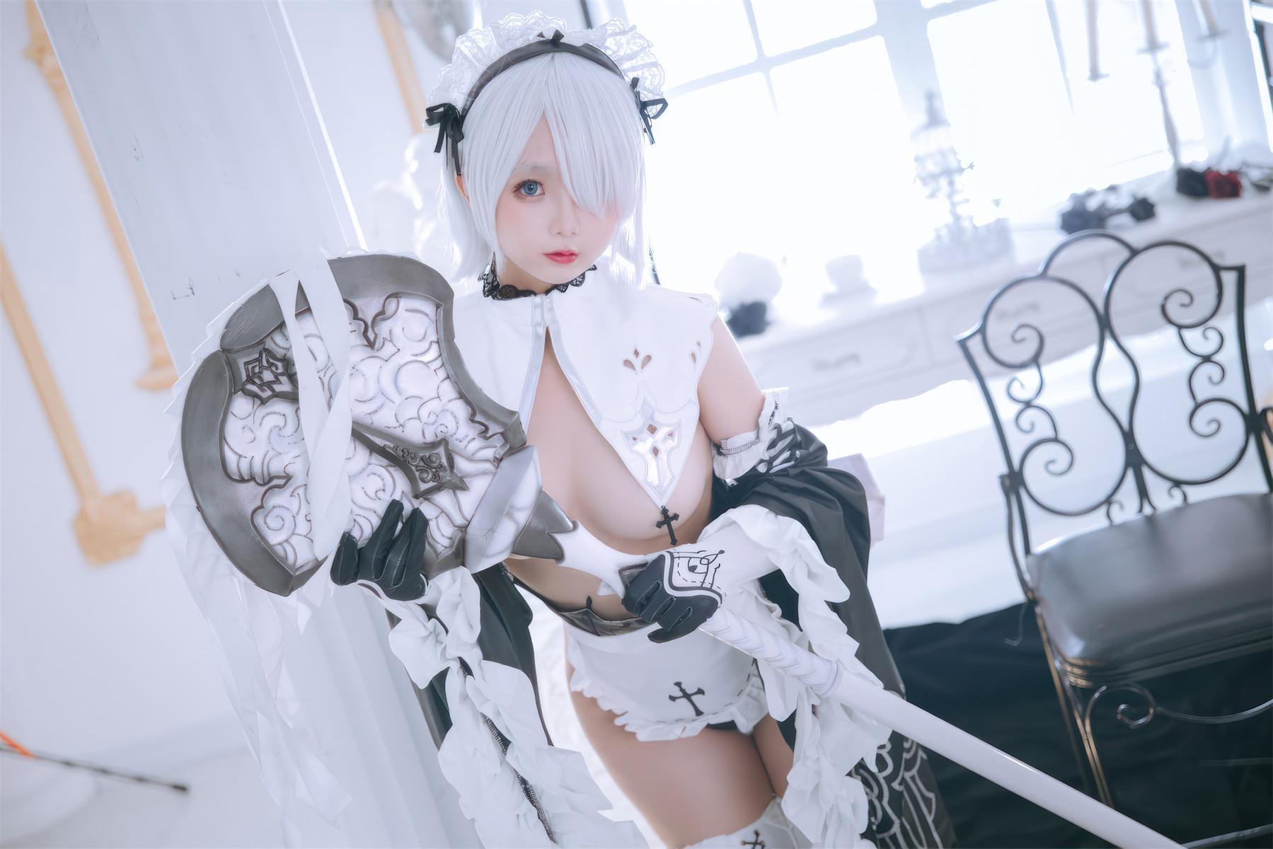 Cosplay Rinaijiao日奈娇 2B奶盖女仆 Set.01(17)