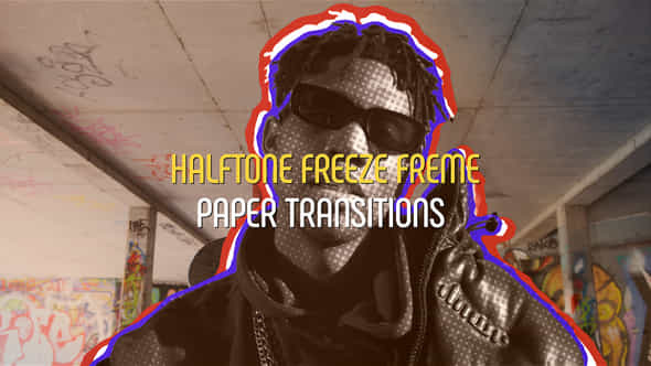 Halftone Freeze Frame Paper Transitions - VideoHive 59122187