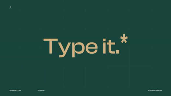 Typewriter After Effects - VideoHive 58593738
