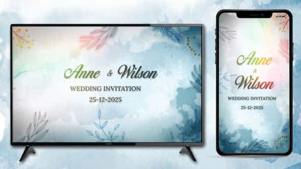 Watercolor Wedding Invitation - VideoHive 57057767