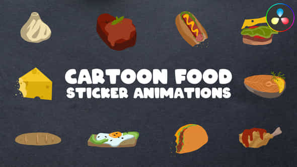 Cartoon Food Sticker - VideoHive 47697718