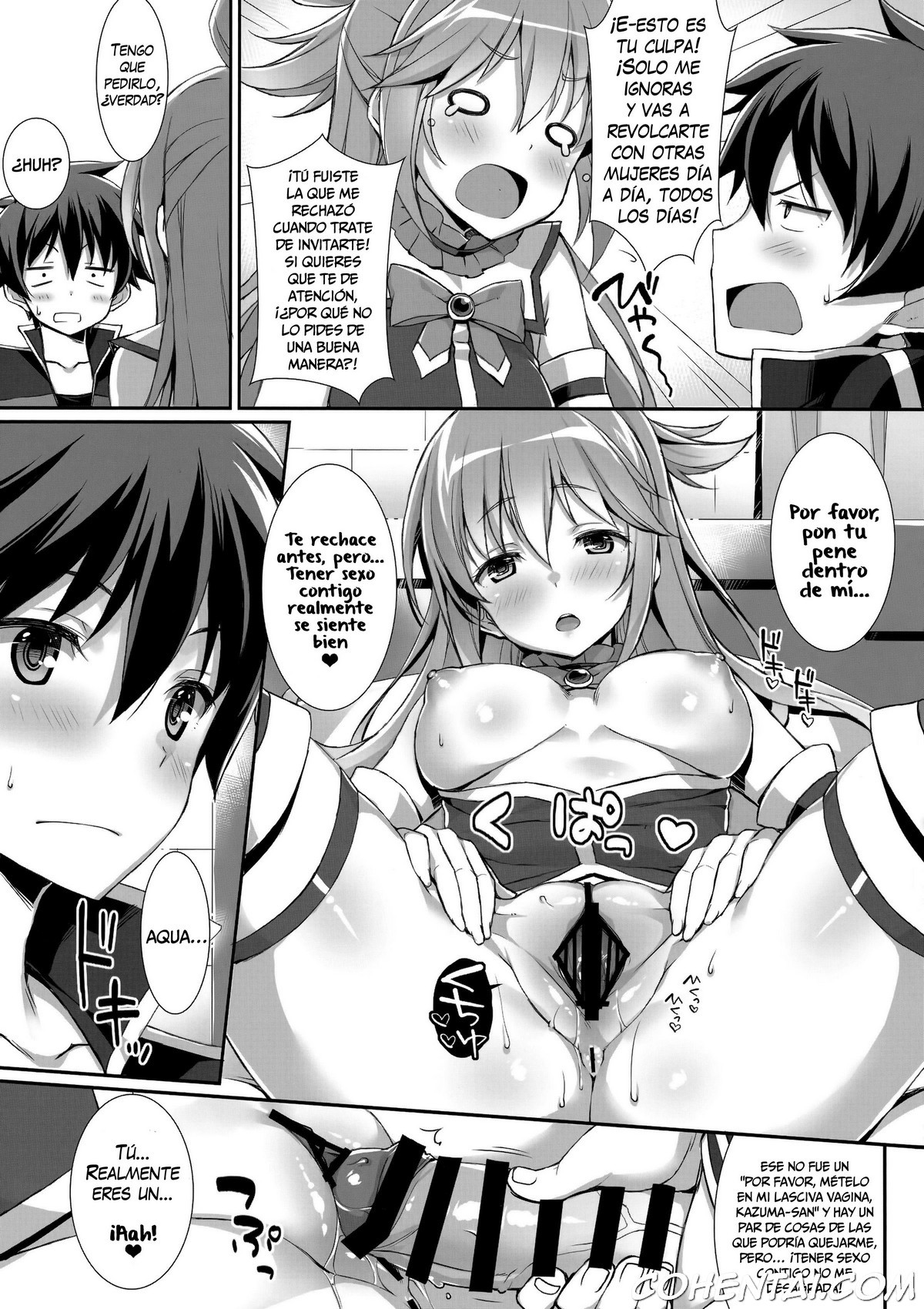 Kono Zannen Sugiru Megami ni Seisai o! (Kono Subarashii Sekai ni Syukufuku o!) xxx comics manga porno doujin hentai español sexo 