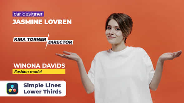 Simple Lines Lower Thirds Davinci Resolve - VideoHive 53420179