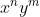 x^{n}y^{m}