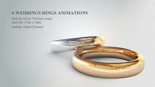 6 3D Wedding Rings Animations - VideoHive 19774796