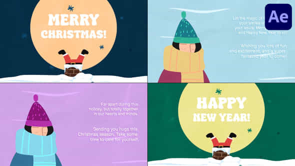 Cartoon Christmas Greeting Cards For After Effects - VideoHive 48948505