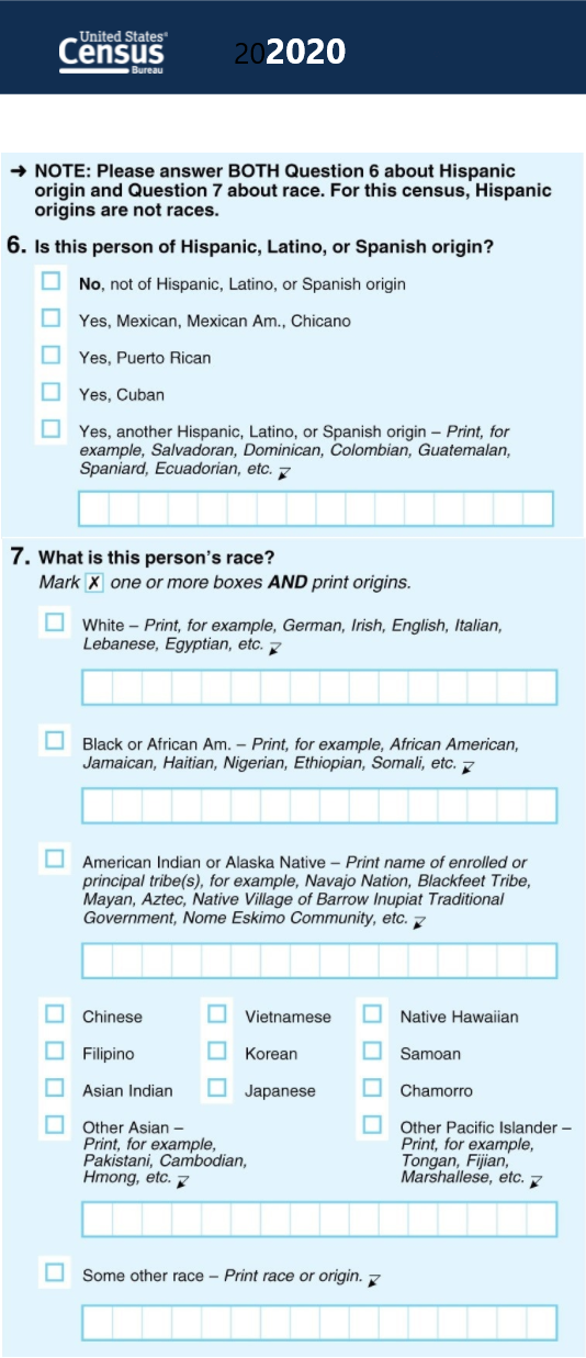 U.S. Census 2020 Race and Ethnicity 