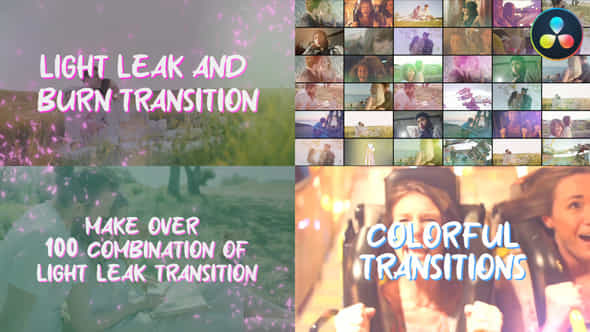 Light Leak Transitions - VideoHive 43335396