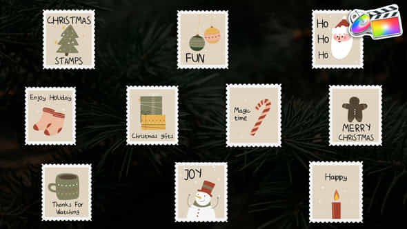 Christmas Stamps Titles - VideoHive 41741070