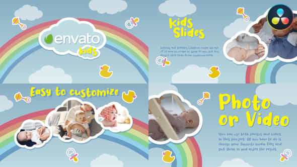 Kids Slides For Davinci Resolve - VideoHive 48963330