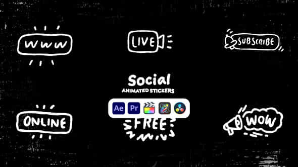 Social Animated Stickers - VideoHive 50571476