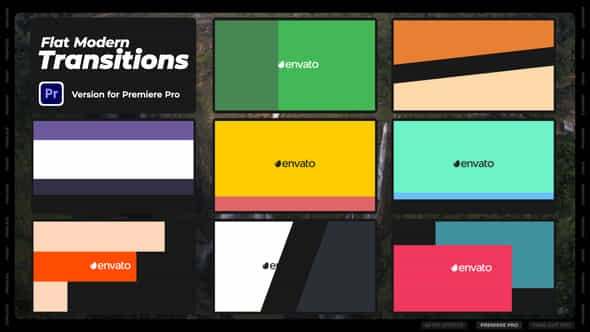Flat Modern Transitions Mogrt - VideoHive 49346071