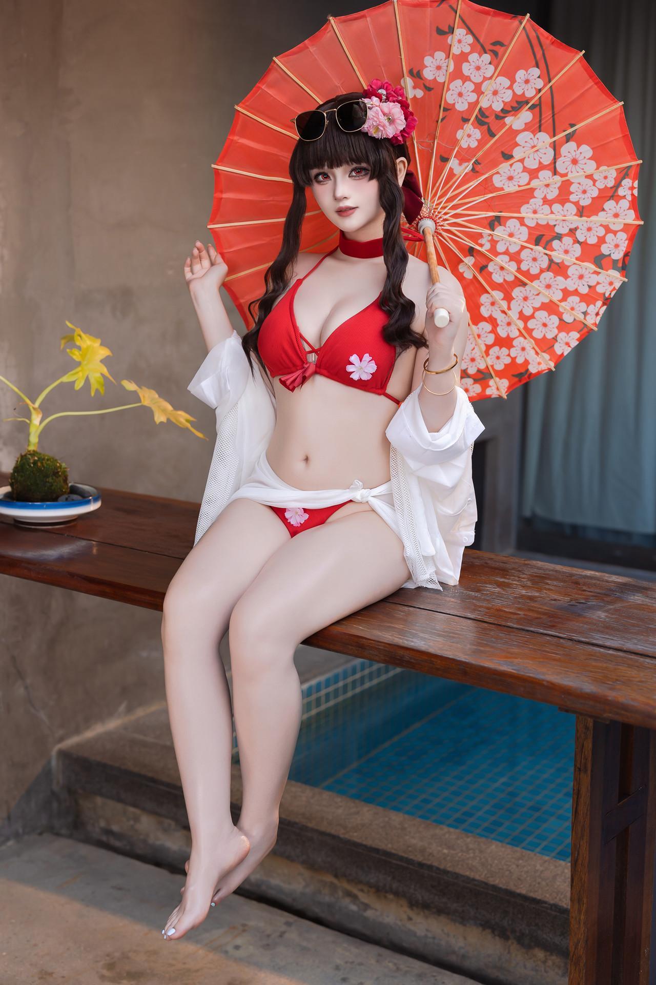 Cosplay 屿鱼 – 樱花泳装 Set.02(10)