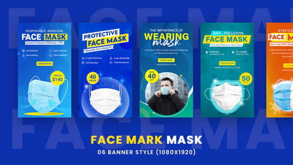 Face Mark Mask Ads Set - VideoHive 35503465