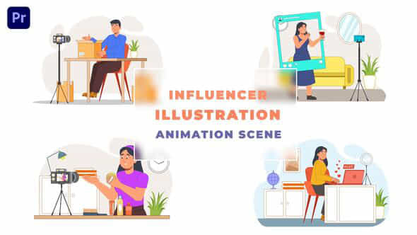 Influencer Illustration Animation - VideoHive 43418979