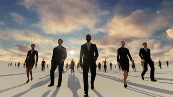 Successful Business People Walking Towards - VideoHive 32395838