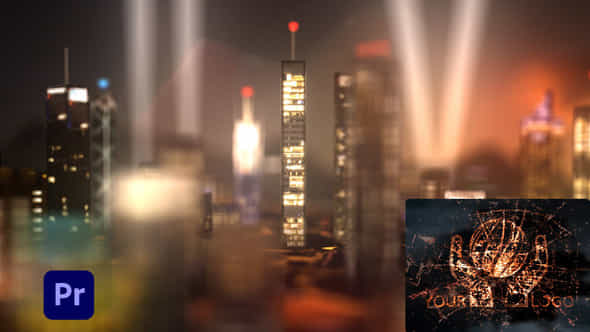 Skyscrapers City Lights Logo - VideoHive 50302018