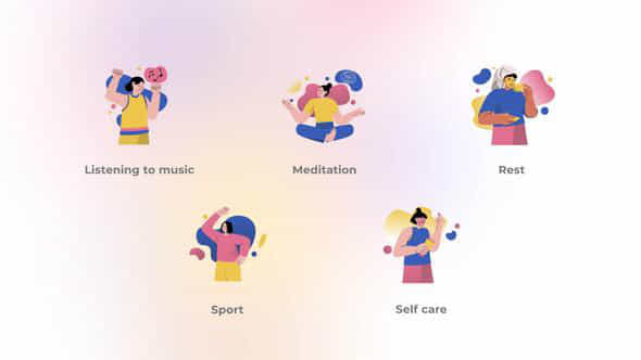 Self Care Mental Health Concepts - VideoHive 49600880