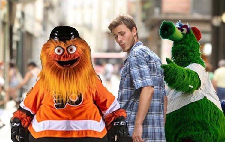 Gritty and the Phillie Phanatic finally met and it was just as ridiculous  as you'd hoped - Article - Bardown