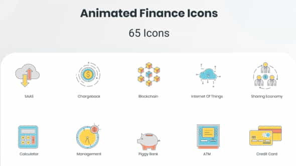 Animated Finance Icon Set - VideoHive 33860183