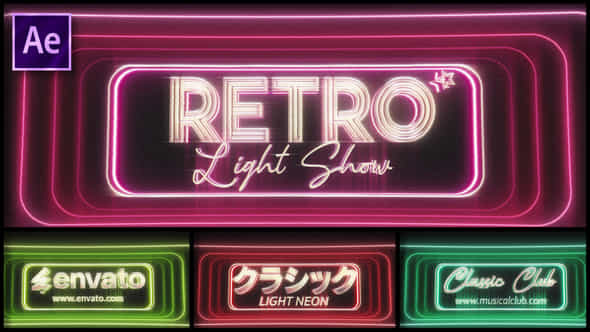 Retro Neon Light Logo - VideoHive 57784876