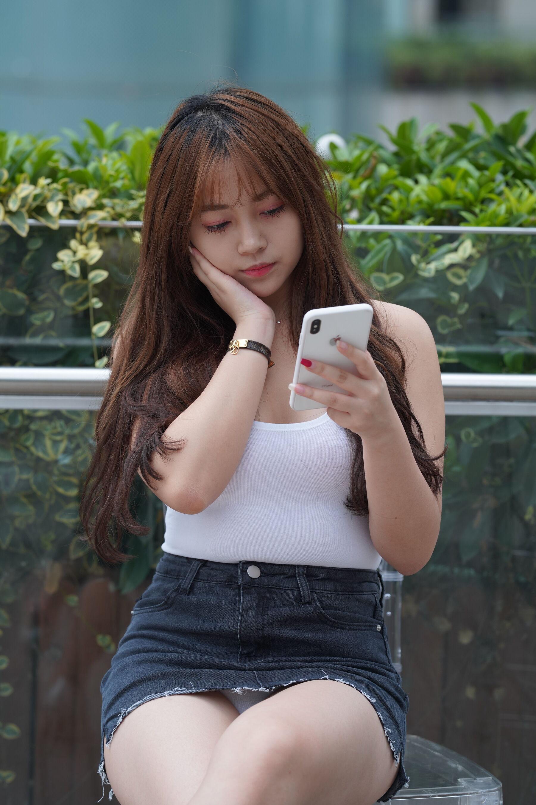 街拍 透明高跟热裤美女(330)