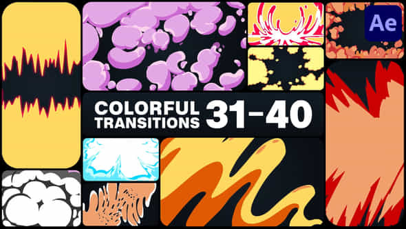 Colorful Cartoon Transitions For After Effects - VideoHive 50804444