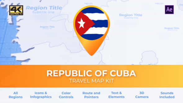 Cuba Map - - VideoHive 39338120