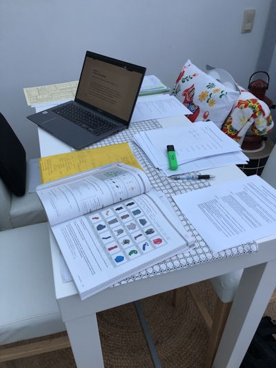 Study setup in the veranda