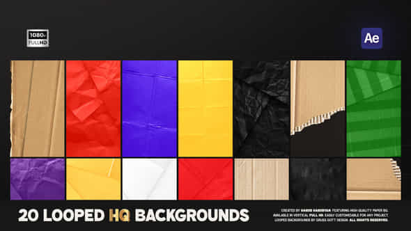 Vertical Craft Paper Backgrounds - VideoHive 59235618