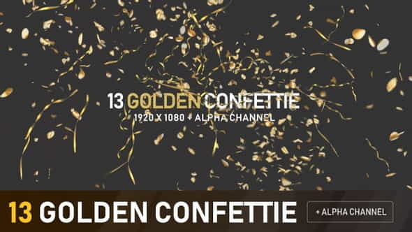 Golden Confettie Pack - VideoHive 33347815