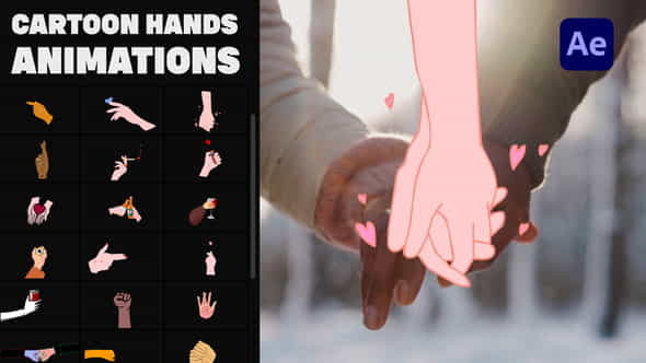 Cartoon Hands Stickers for After - VideoHive 37326902