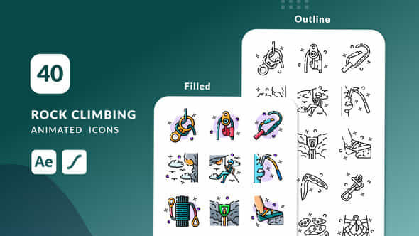 Rock Climbing Animated Icons After Effects - VideoHive 51419731