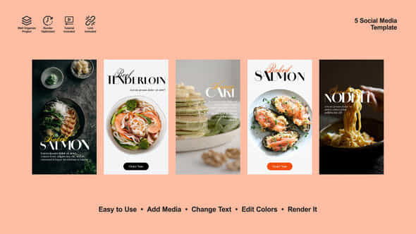 Fish Menu Instagram Stories - VideoHive 54193106