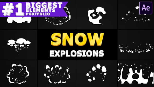 Cartoon Snow Explosions | After - VideoHive 29611073