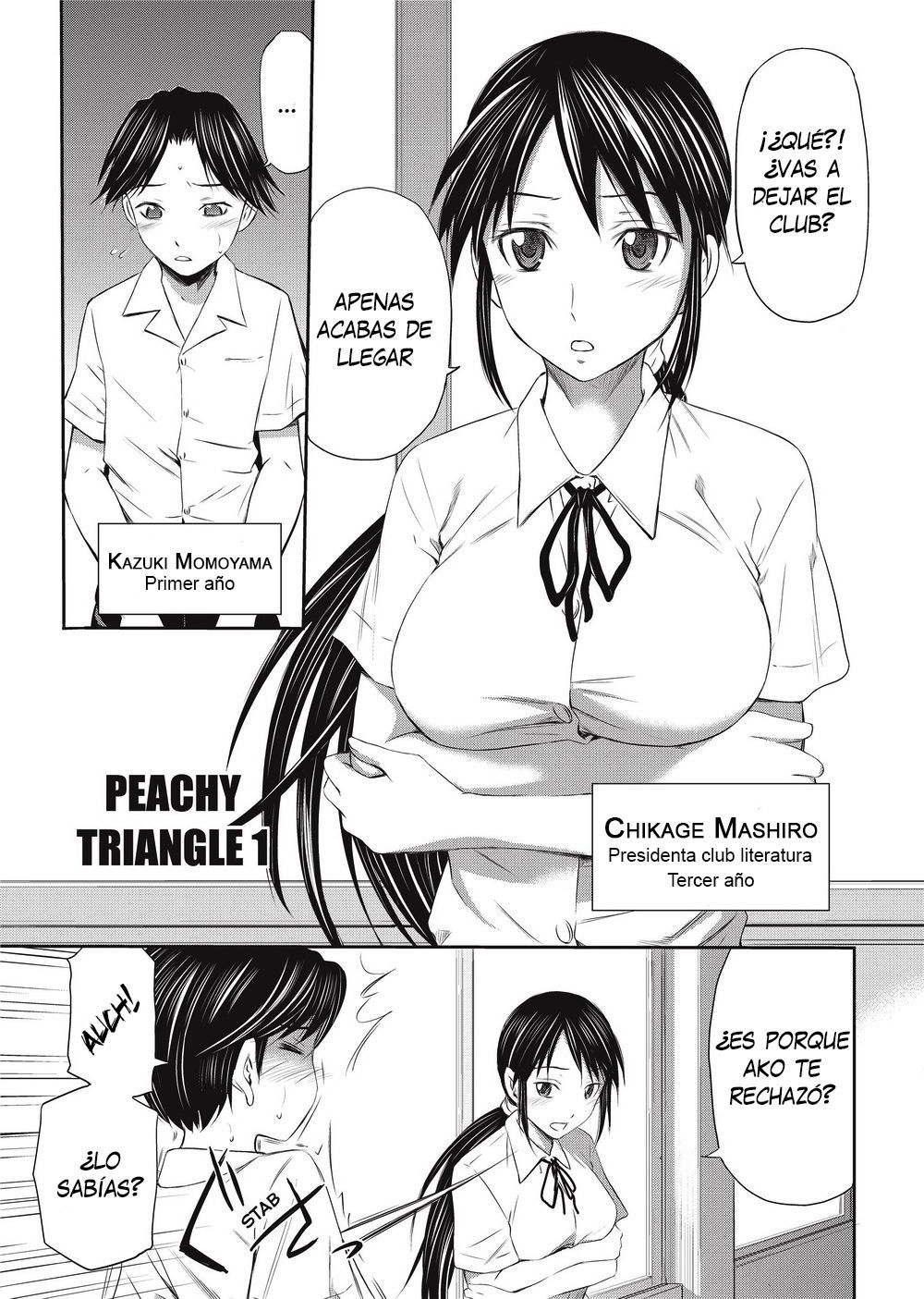 [Sabashi Renya] Momoiro Triangle Ch. 1-3 [Spanish] [arKram] [Decensored]