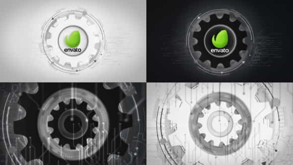 Futuristic Gears Logo Reveals - VideoHive 25638816