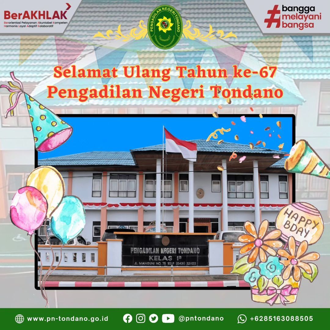 Selamat Ulang Tahun ke-56 Pengadilan Negeri Tondano