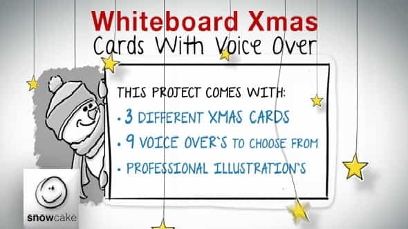 Whiteboard Xmas Cards With Voice - VideoHive 6277688
