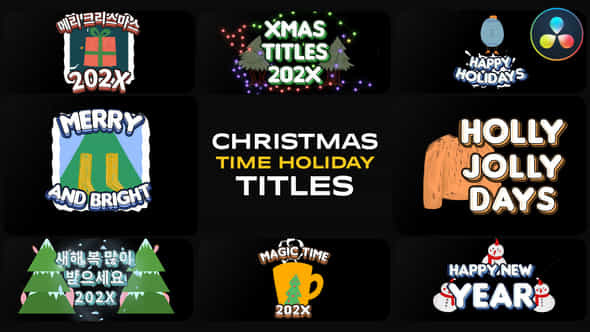 Christmas Time Holiday Titles Davinci Resolve - VideoHive 49982270