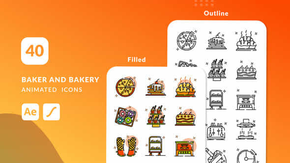 Baker And Bakery Animated Icons After Effects - VideoHive 50545157