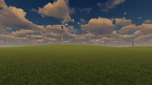 Windmills At Landscape 2K - VideoHive 33394964